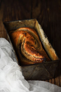 Close-up of bread on table