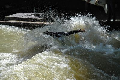 Waves splashing in water