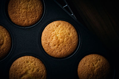 High angle view of cake in bowl