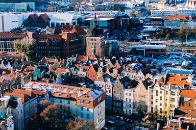 High angle view of townscape