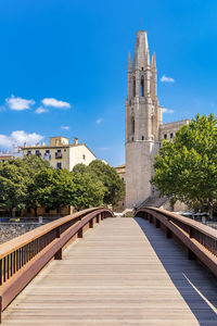 View of historic building against clear blue sky