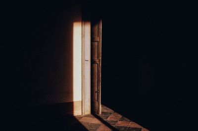 Sunlight on door at home