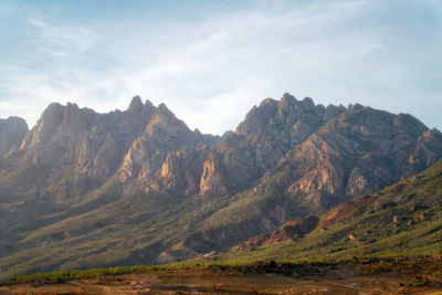 Panoramic view of mountains against sky