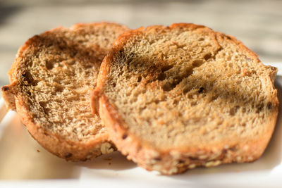 Close-up of breads in plate