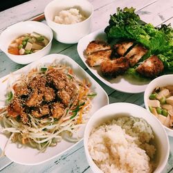 Close-up of meal served in plate