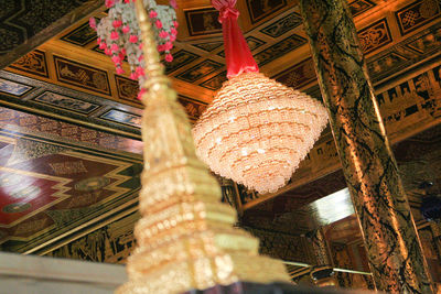 Low angle view of ornate ceiling in building