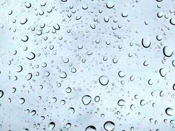 Full frame shot of wet glass window