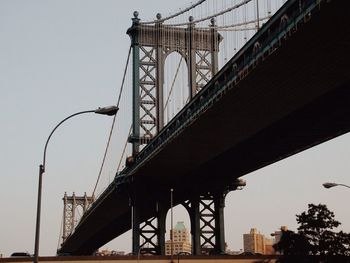 Low angle view of brooklyn bridge