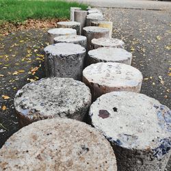 High angle view of stones