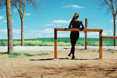 Full length of woman in the countryside