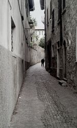 Narrow alley along buildings