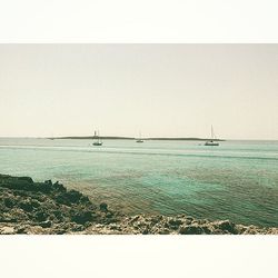 Boat sailing in sea