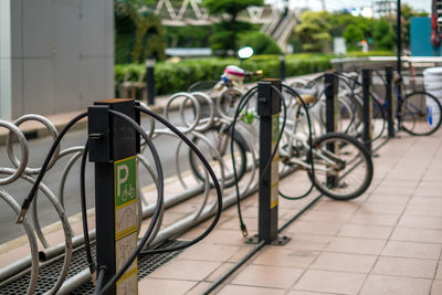 Bicycle parked on footpath