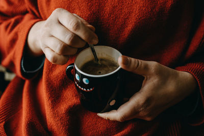 Close up coffee cup