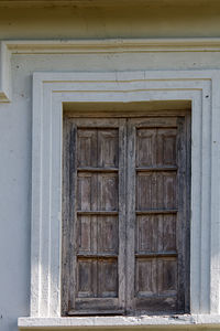 Closed door of old building