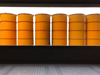 Yellow silos at factory