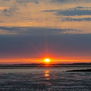 Scenic view of sunset over sea