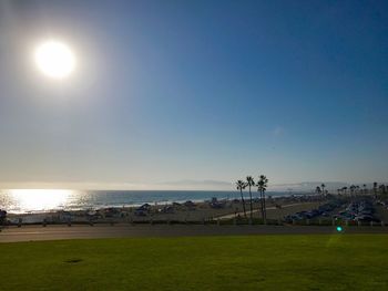 Scenic view of sea during sunset