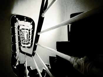 Low angle view of illuminated lamp