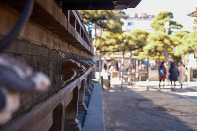 Low angle view of street in city