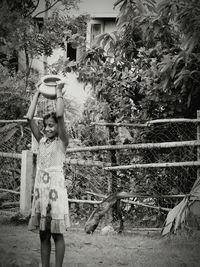 Girl standing on steps