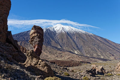 Scenic view of mountain range against sky