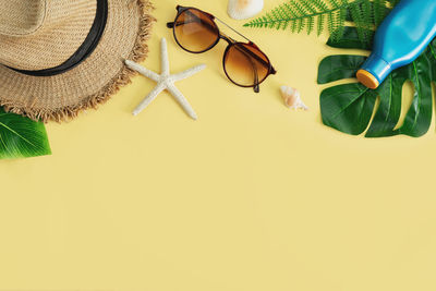 High angle view of sunglasses on table