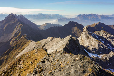 Scenic view of mountains against sky