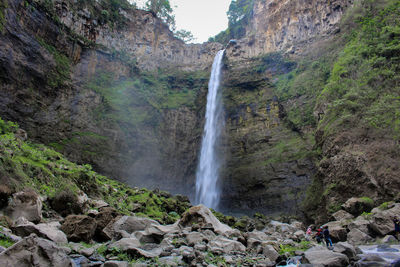 Scenic view of waterfall