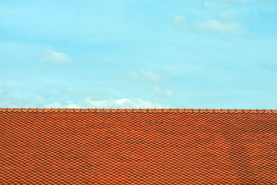 Low angle view of roof against sky