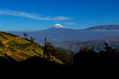 Scenic view of mountains against sky