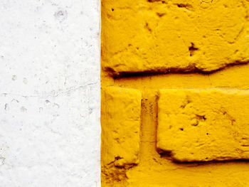 Close-up of yellow wall