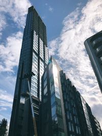 Low angle view of modern building against sky