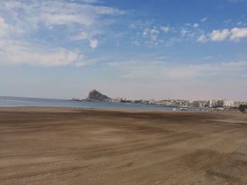 Scenic view of beach against sky