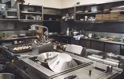 Commercial kitchen in restaurant