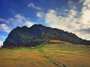 Scenic view of mountains against sky