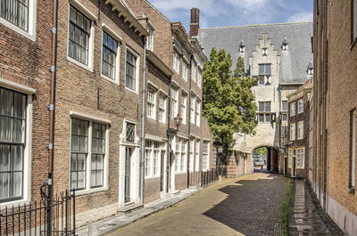 Street in the old town of middelburg, the netherlands