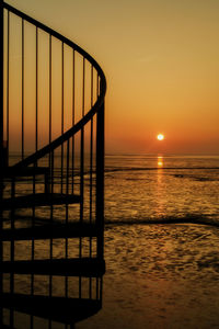 Scenic view of sea at sunset