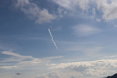 Low angle view of vapor trail in sky