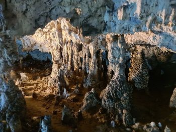 Low angle view of rock formation