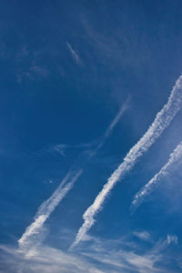 Low angle view of vapor trail in sky