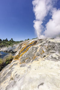 Scenic view of land against sky