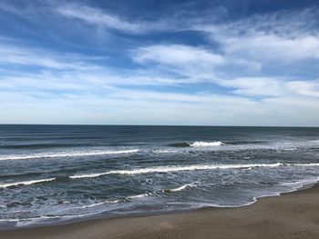 View of sea against cloudy sky