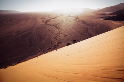 Scenic view of sand dune at namib desert