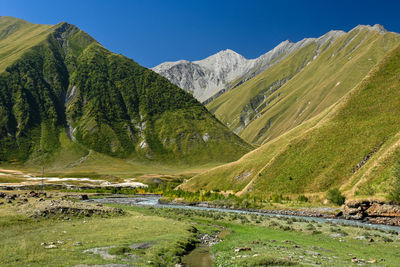 Scenic view of mountains against sky