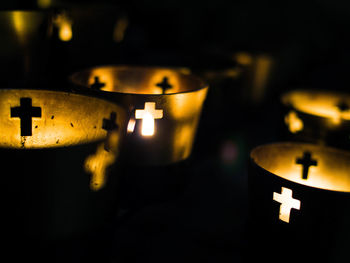 Close-up of illuminated lamp