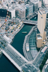 High angle view of city