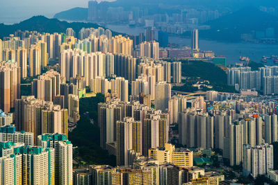 Aerial view of buildings in city