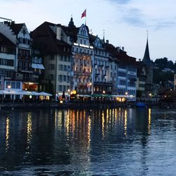 Reflection of buildings in water