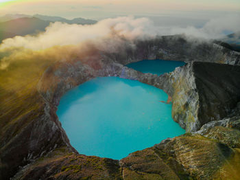 High angle view of volcanic landscape